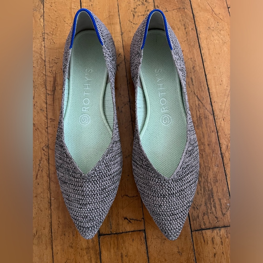 Rothy’s The Point I Tan Metallic in Size 8.5